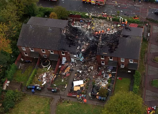 Drone pictures showing the aftermath of the explosion