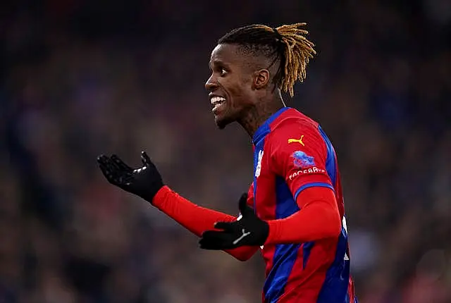 Wilfried Zaha is among Palace's big-name absentees in Australia