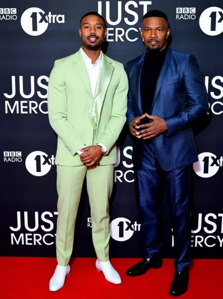 Michael B. Jordan (left) and Jamie Foxx attending the UK special screening of Just Mercy held at the Vue Cinema, Leicester Square in London.