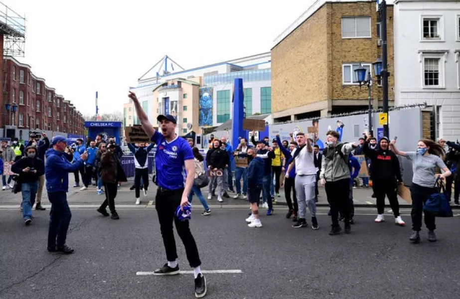 Chelsea fans make their feelings known