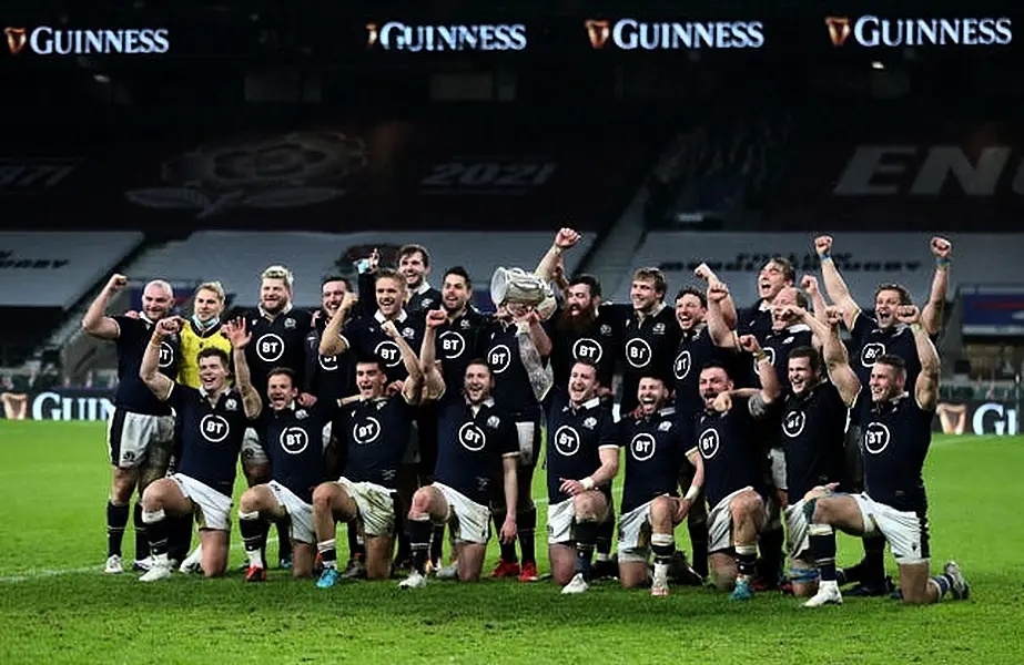 Scotland celebrate a famous win