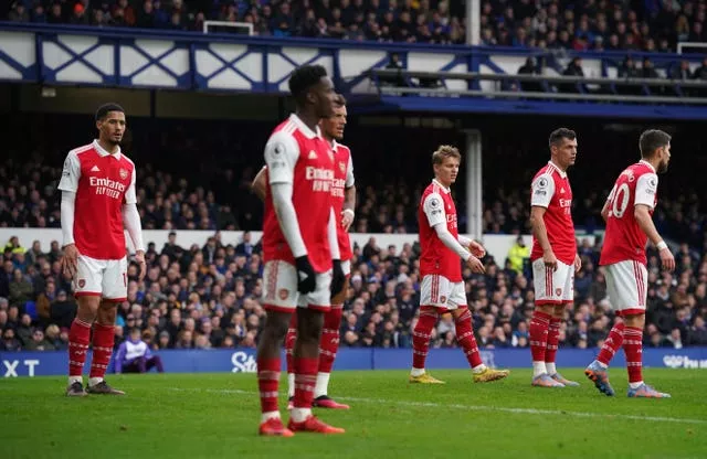 Arsenal's players appear dejected
