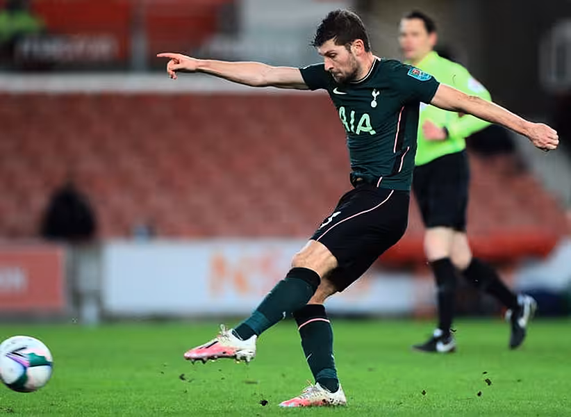 Ben Davies fires in Tottenham’s second goal