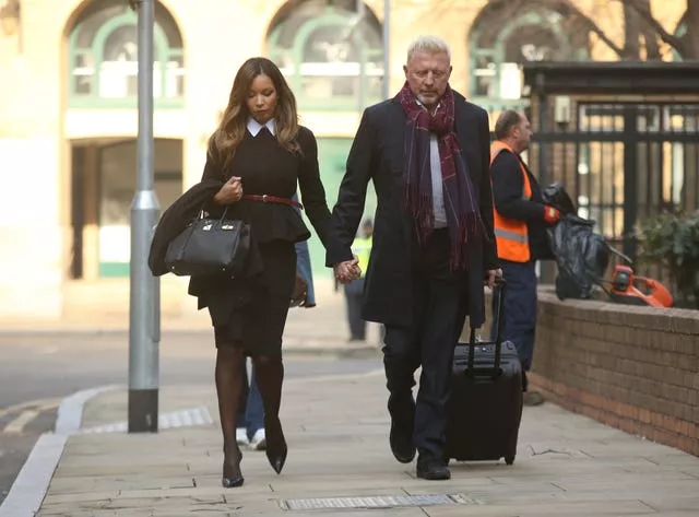 Boris Becker arriving at court