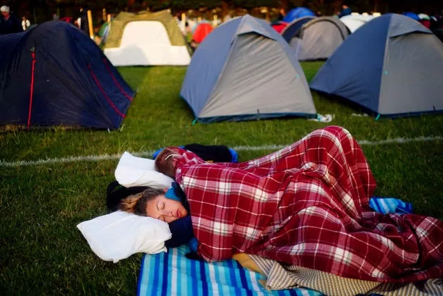 Tennis fans camping to be at the front of the queue at Wimbledon