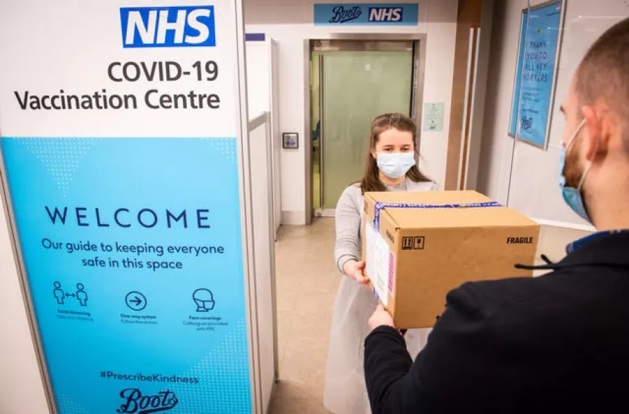 The NHS Covid-19 vaccination centre at Boots, Halifax 