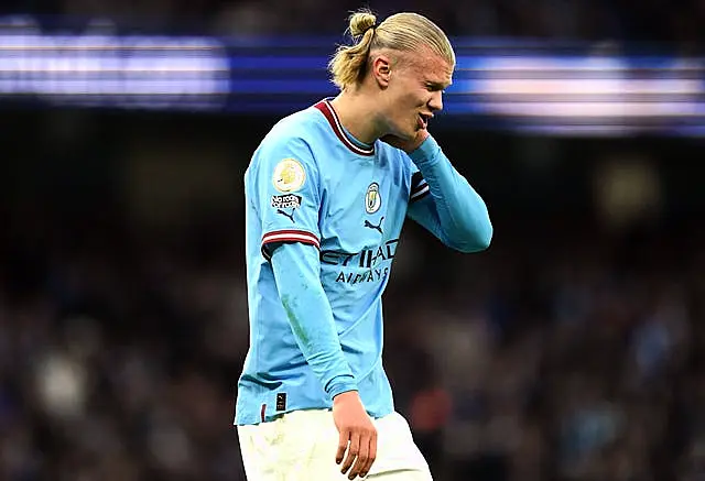 Erling Haaland suffered an injury against Aston Villa
