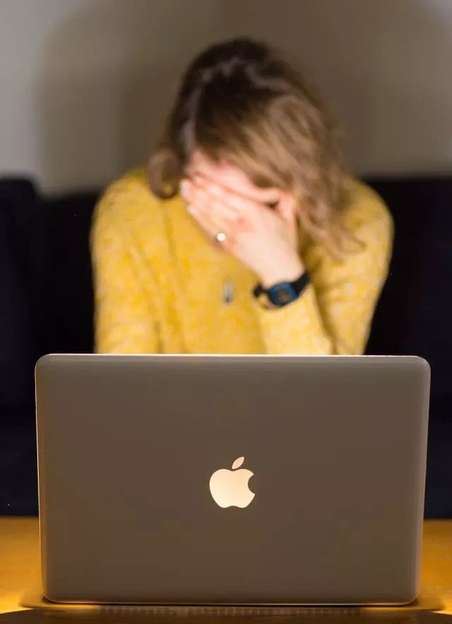 A woman looking stressed