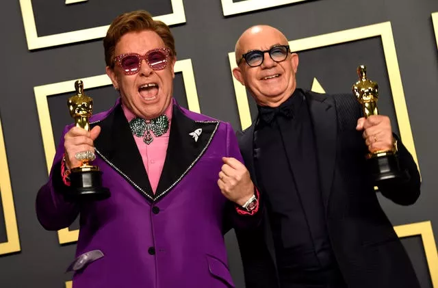 Sir Elton and Bernie Taupin at the Oscars