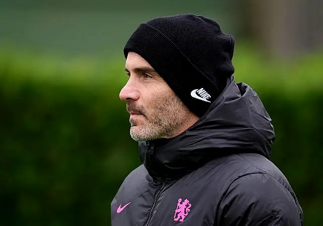 Enzo Maresca watches on during a training session