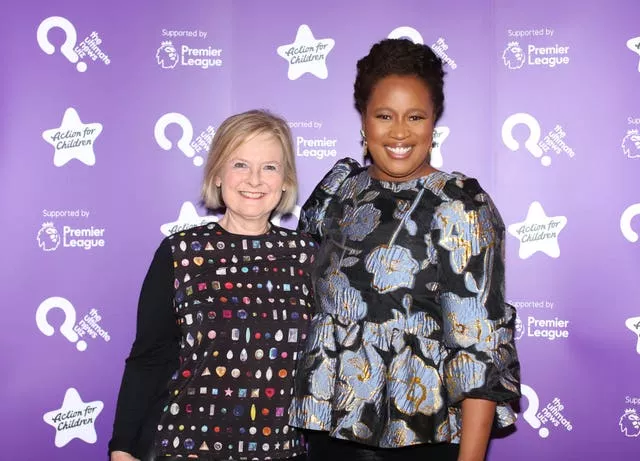 Martha Kearney (left) and fellow broadcaster Charlene White at a charity event in 2022 