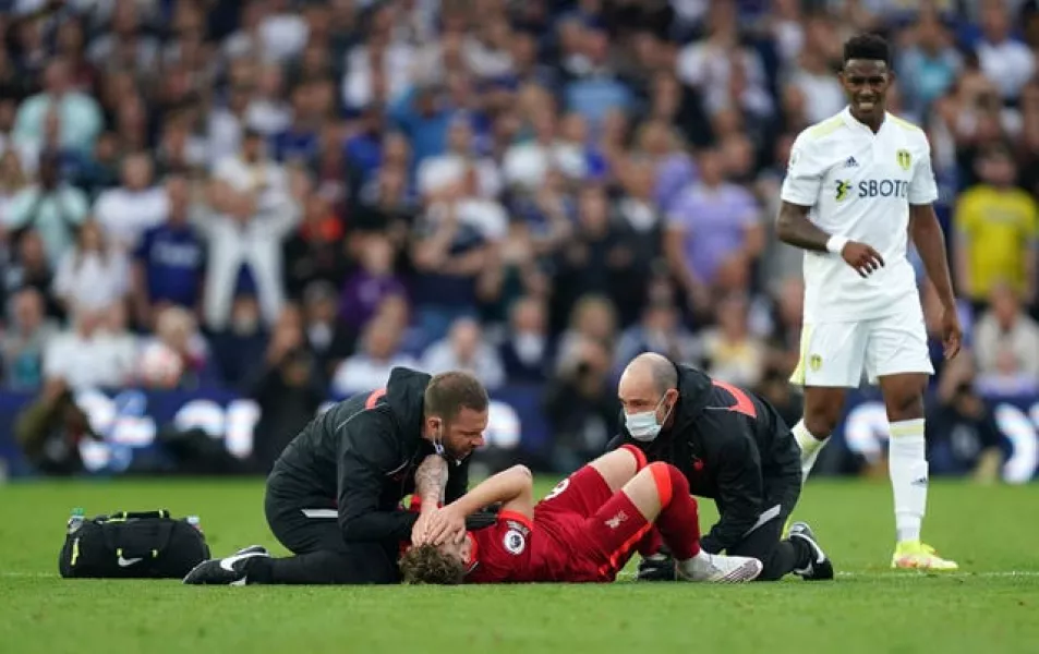 Harvey Elliott receives treatment