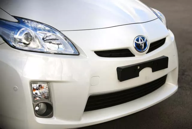 The front of a Toyota Prius hybrid car