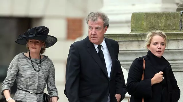 Lady Lloyd Webber with TV presenter Jeremy Clarkson and his daughter Emily 