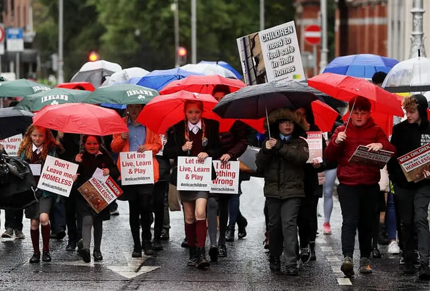 Mica protest by children from Donegal