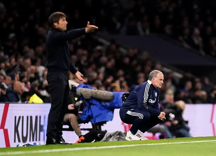 Leeds manager Marcelo Bielsa (right) saw his side s