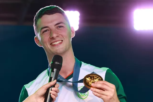 Rhys McClenaghan with his gold medal