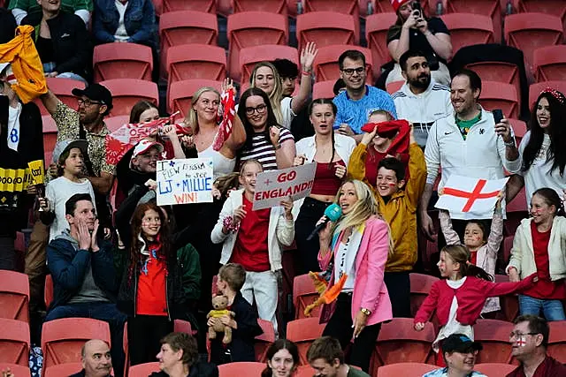 England fans gathered at Brisbane Stadium for the last-16 clash with Nigeria 