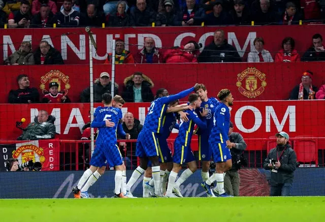 Marcos Alonso celebrates with his team-mates 