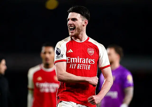 Arsenal’s Declan Rice celebrates