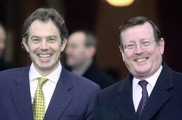 Prime minister Tony Blair and first minister David Trimble