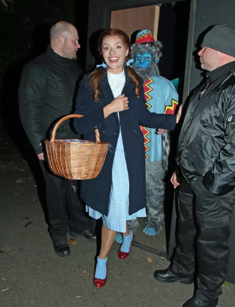 Holly Willoughby and her husband Dan Baldwin leaving a Halloween party hosted by Jonathan Ross