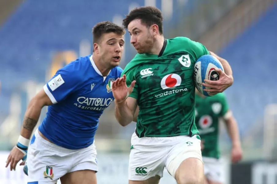 Hugo Keenan, right, has made 11 consecutive starts for Ireland