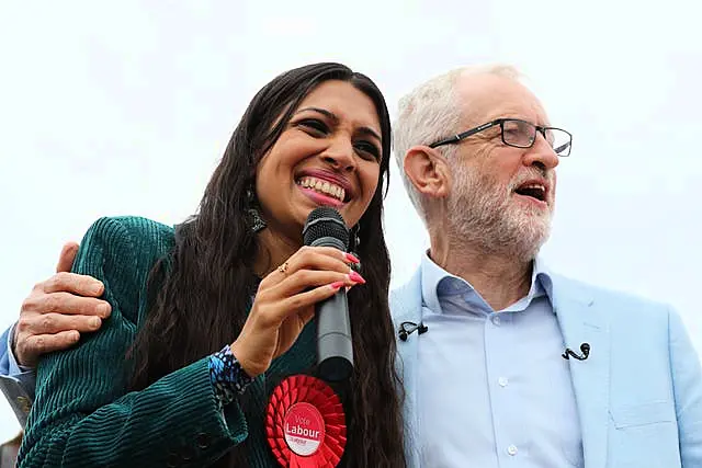 Faiza Shaheen and Jeremy Corbyn 