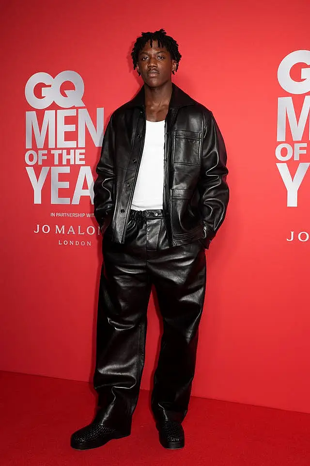 Kobbie Mainoo attends the GQ Men of the Year photocall at Kensington Roof Gardens, London