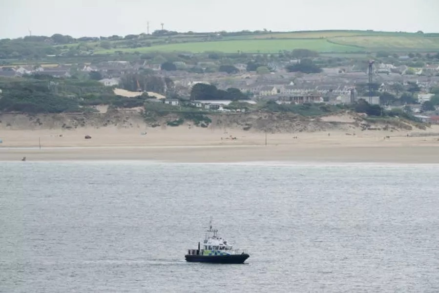 A police patrol boat at Carbis Bay, Cornwall, ahead of the G7 summit (Aaron Chown/PA)
