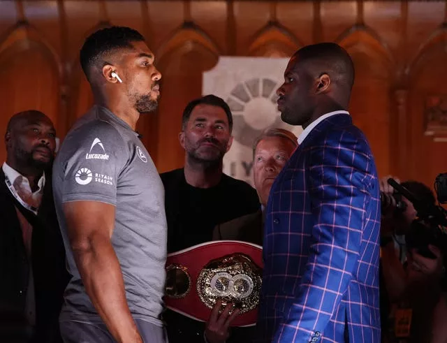 Anthony Joshua (left) and Daniel Dubois clash at Wembley on Saturday