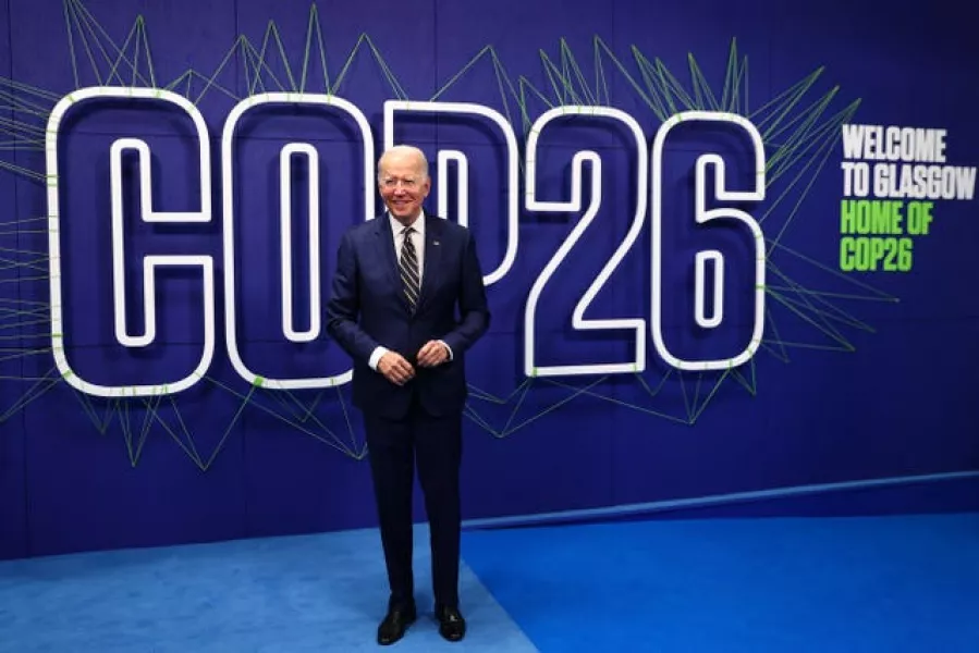 US President Joe Biden arrives for the Cop26 summit in Glasgow 
