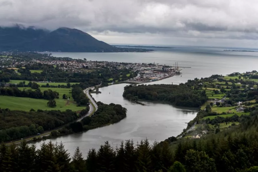 Narrow Water Point and Warrenpoint Port seen from from Flagstaff Viewpoint on the hills outside Newry (Liam McBurney/PA)