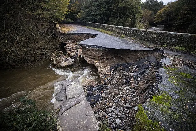 River Big Bridge collapsed overnight in Carlingford