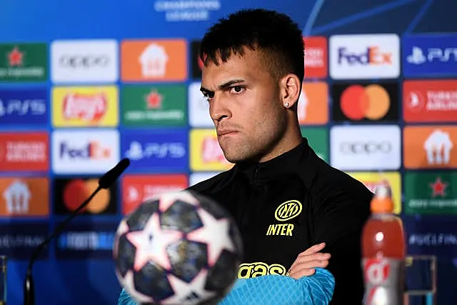 Lautaro Martinez speaks at a press conference in Istanbul ahead of Saturday's Champions League final