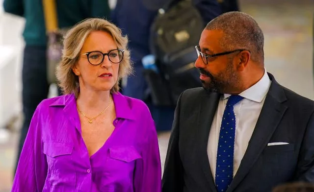 Home Secretary James Cleverly with his wife Susannah