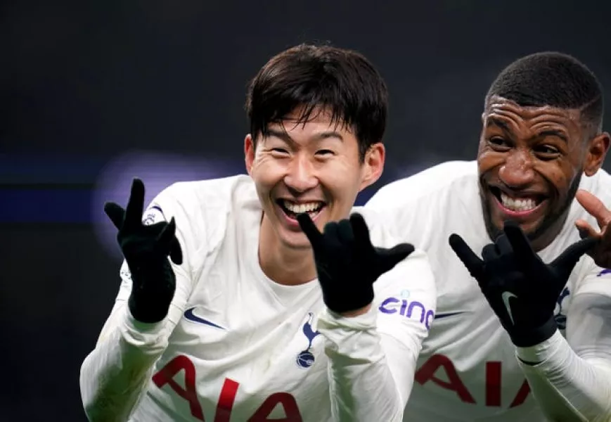 Son Heung-min celebrates