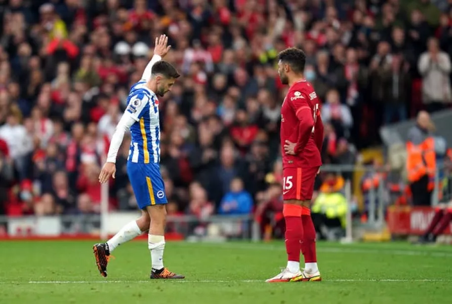 Adam Lallana acknowledges the crowd