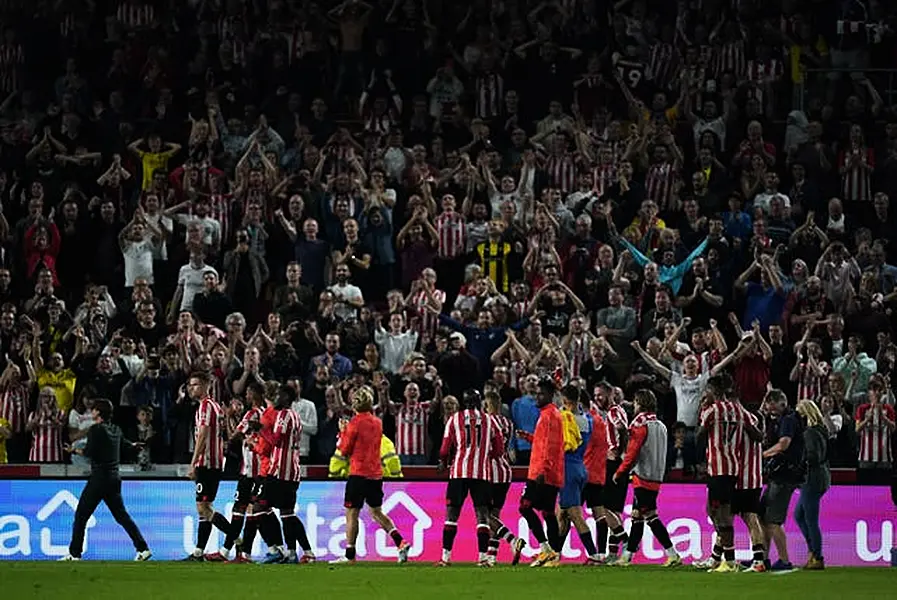 Brentford celebrate their point