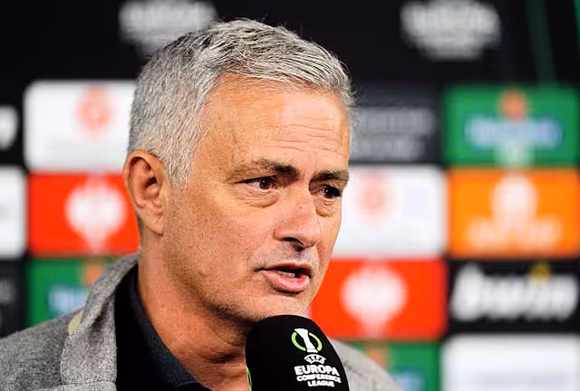 Roma manager Jose Mourinho