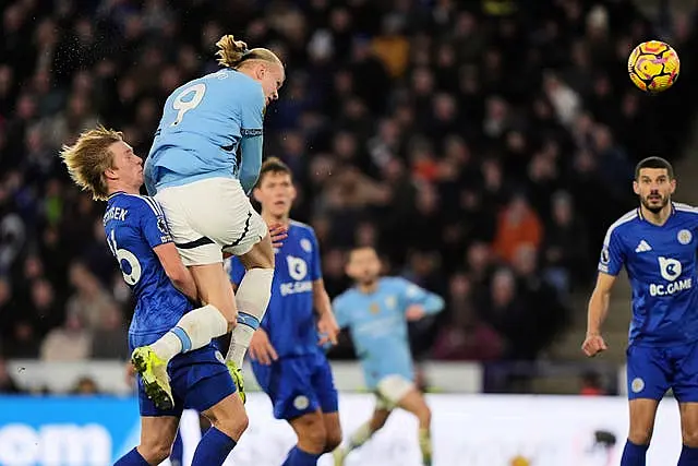 Erling Haaland put Manchester City 2-0 ahead