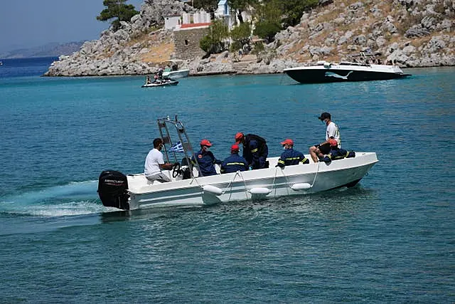 Emergency services leaving Agia Marina in Symi