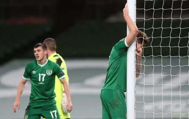 Republic of Ireland players rue a missed chance