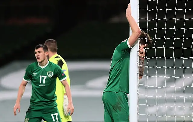 Republic of Ireland players rue a missed chance