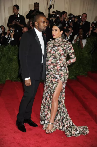 Kanye West and Kim Kardashian attends the ‘Punk’: Chaos to Couture’ Costume Institute Benefit Met Gala at the Metropolitan Museum in New York.