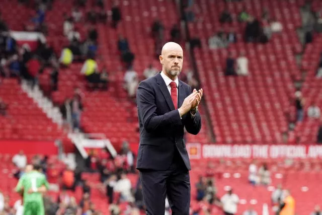 Erik ten Hag applauds Manchester United fans following defeat to Liverpool