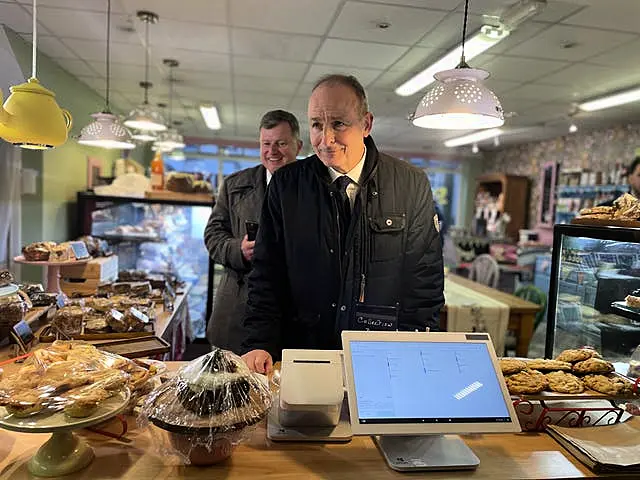 Micheal Martin in a cafe