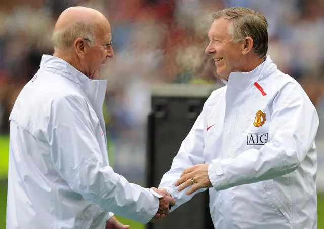 Sir Bobby Charlton and Sir Alex Ferguson