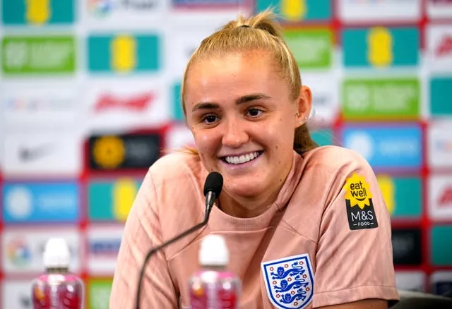 England midfielder Georgia Stanway at a press conference