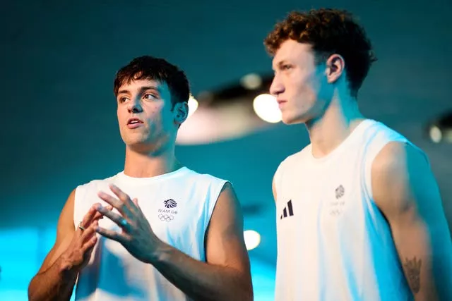 Tom Daley and Noah Williams in Paris (John Walton/PA)